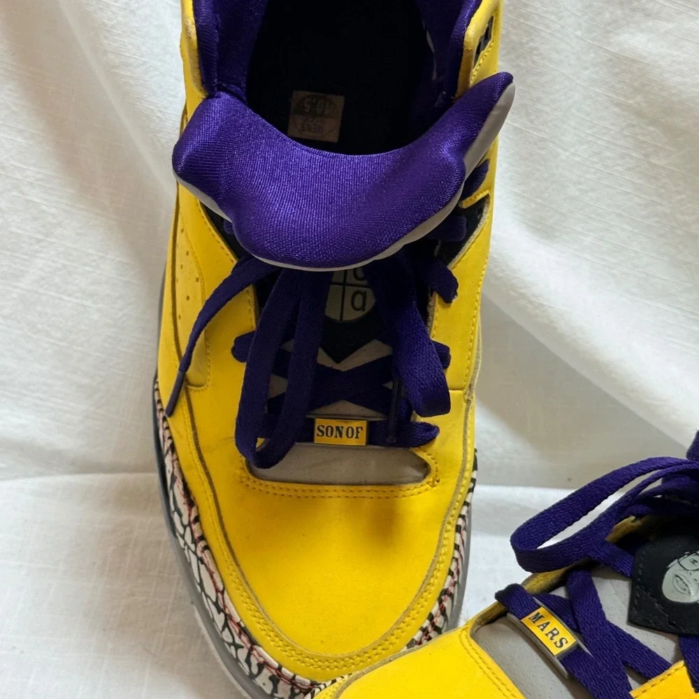 Jordan Son of Mars 10.5 Yellow Tour Yellow Grape Ice Elephant Print 580603-708